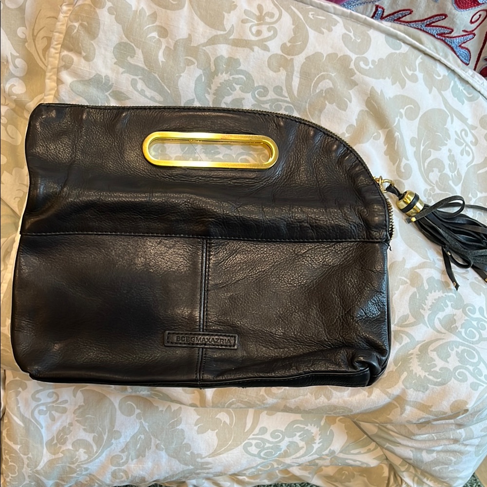 Black Leather Clutch, Bcbg